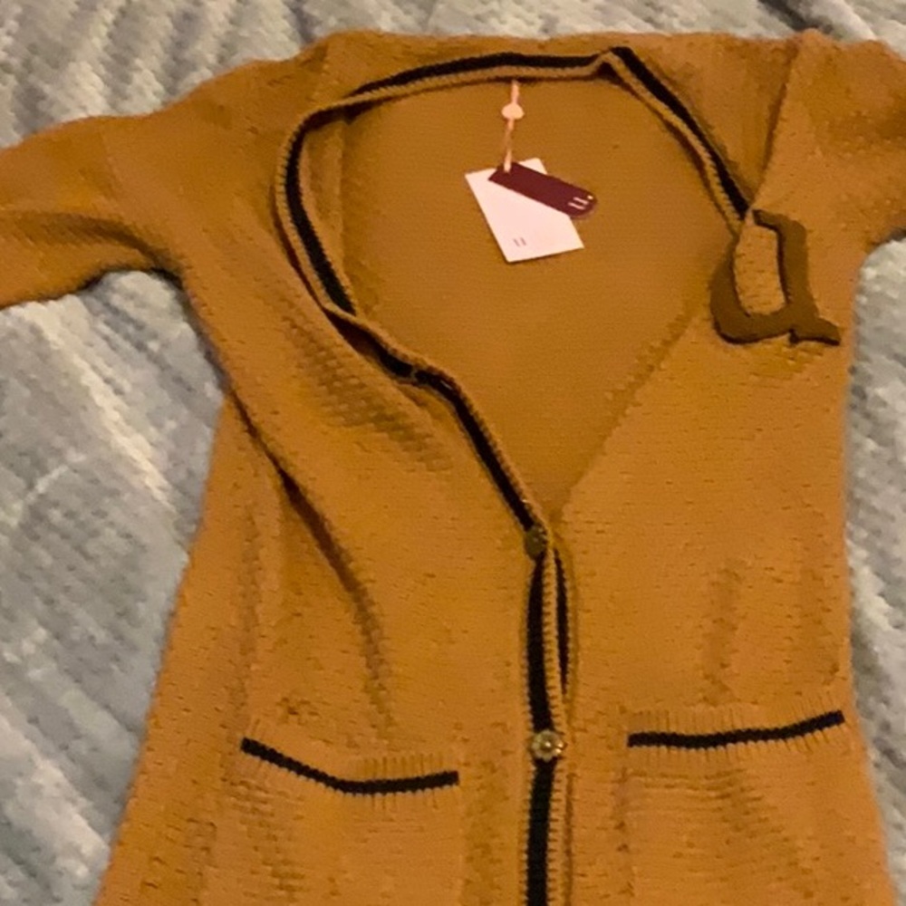 Women's Mustard Cardigan Sweater
